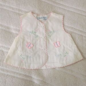Vintage 90s Little Angel Baby White Embroidered Blouse